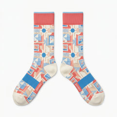 Crimson Bliss Socks – DJ Khaled x Air Jordan 5 Inspired Mid-Calf Unisex Crew Socks