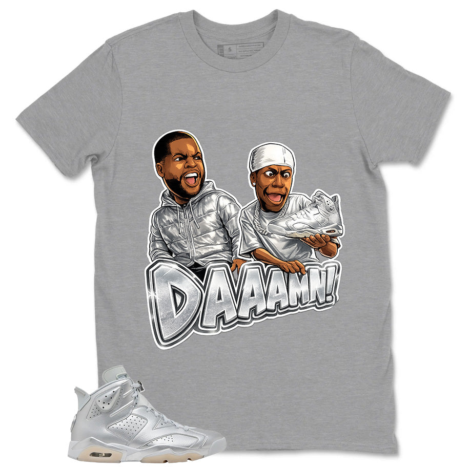 Daaamn Shirt - Match Air Jordan 6 x Paris Saint-Germain Metallic Silver