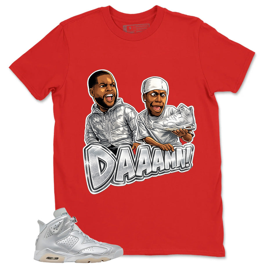 Daaamn Shirt - Match Air Jordan 6 x Paris Saint-Germain Metallic Silver