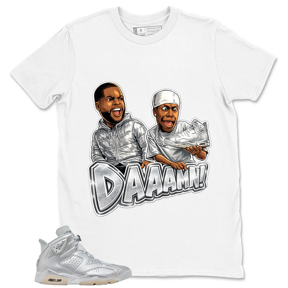 Daaamn Shirt - Match Air Jordan 6 x Paris Saint-Germain Metallic Silver