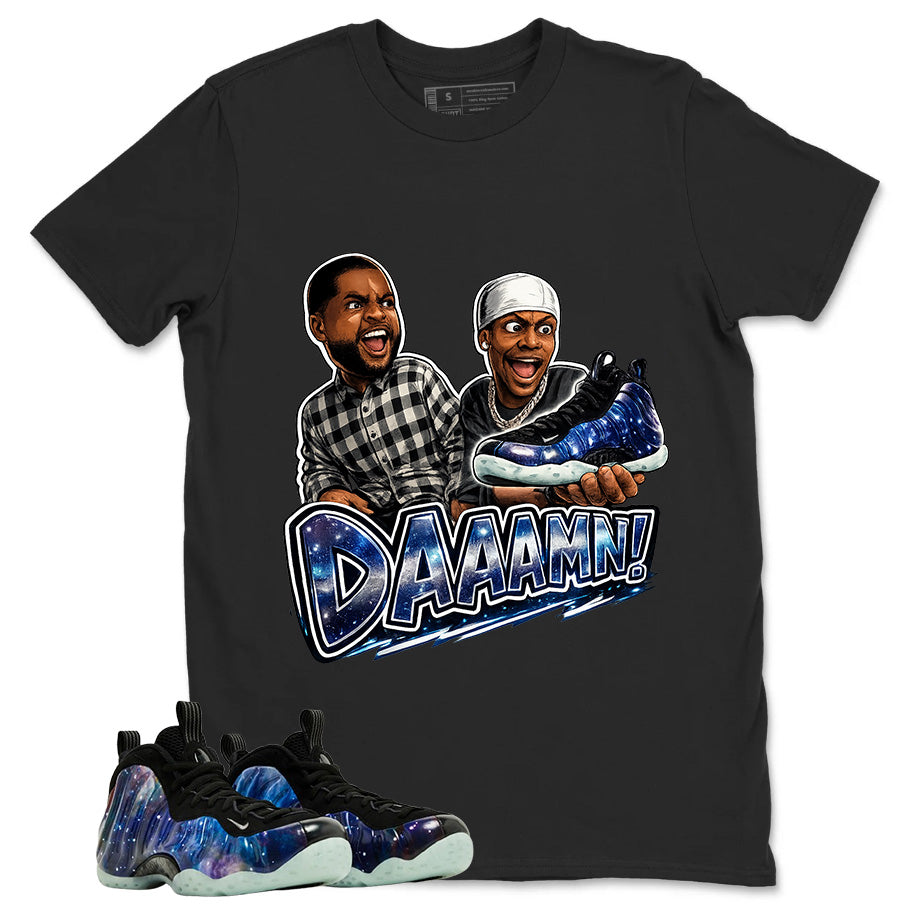 Daaamn Sneaker Meme Graphic Tee, Shirt to Match Air Foamposite One Galaxy, Air Foamposite Unisex Black Shirt