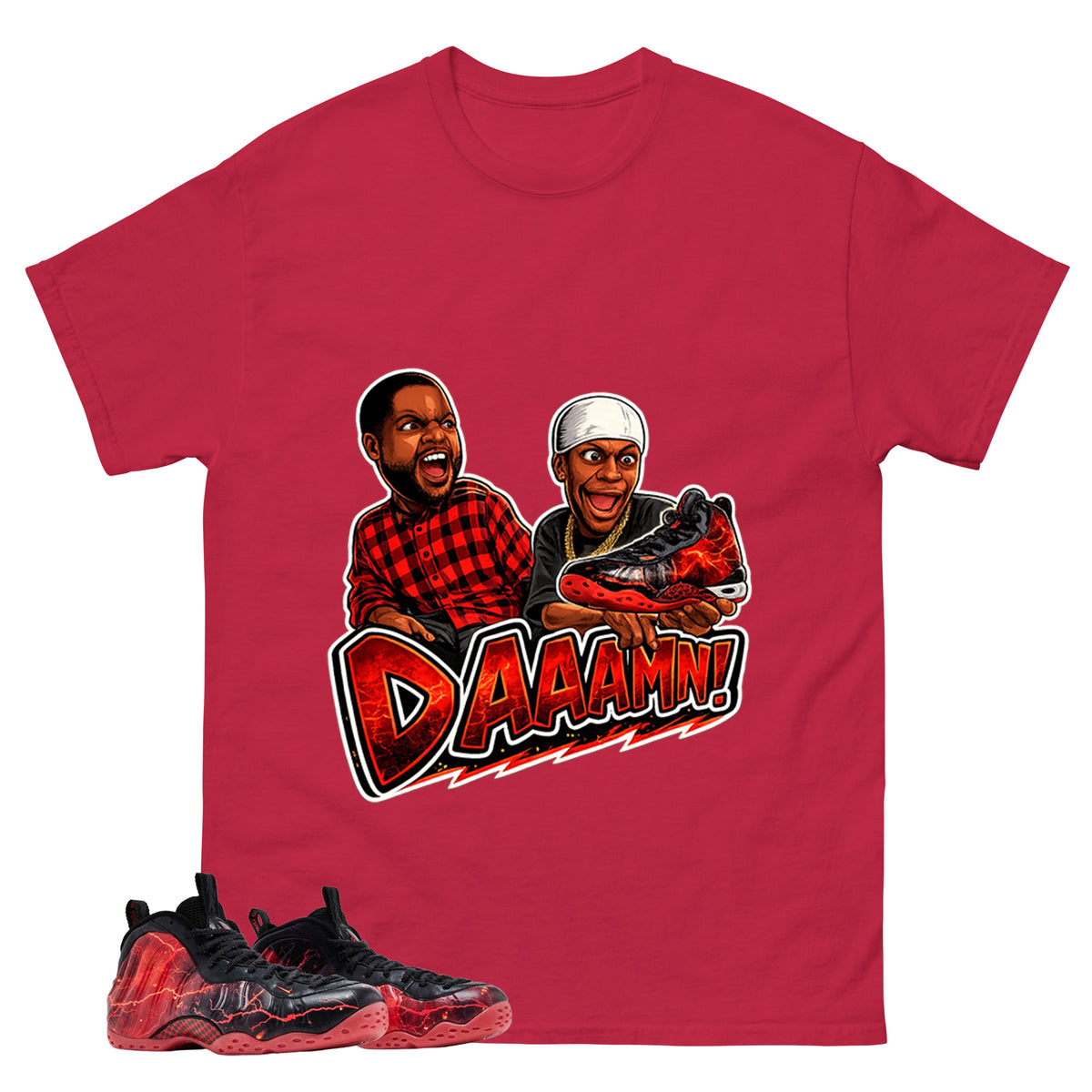Daaamn Sneaker Meme Graphic Tee, Shirt to Match Air Foamposite Stranger Things, Air Foamposite Unisex Blue Shirt