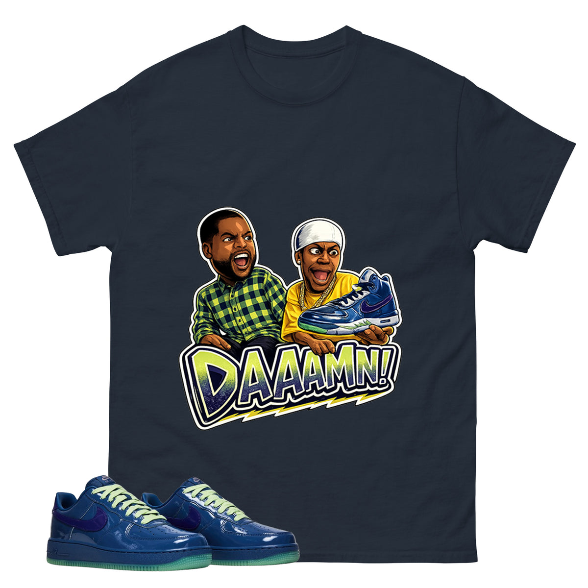 Daaamn Sneaker Meme Graphic Tee, Shirt to Match Air Force 1 Mystic Navy, Air Force 1 Unisex Shirt