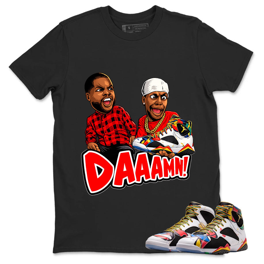 Daaamn Sneaker Meme Graphic Tee, Shirt to Match Air Jordan 7 Miro, Air Jordan 7 Miro Unisex Shirt