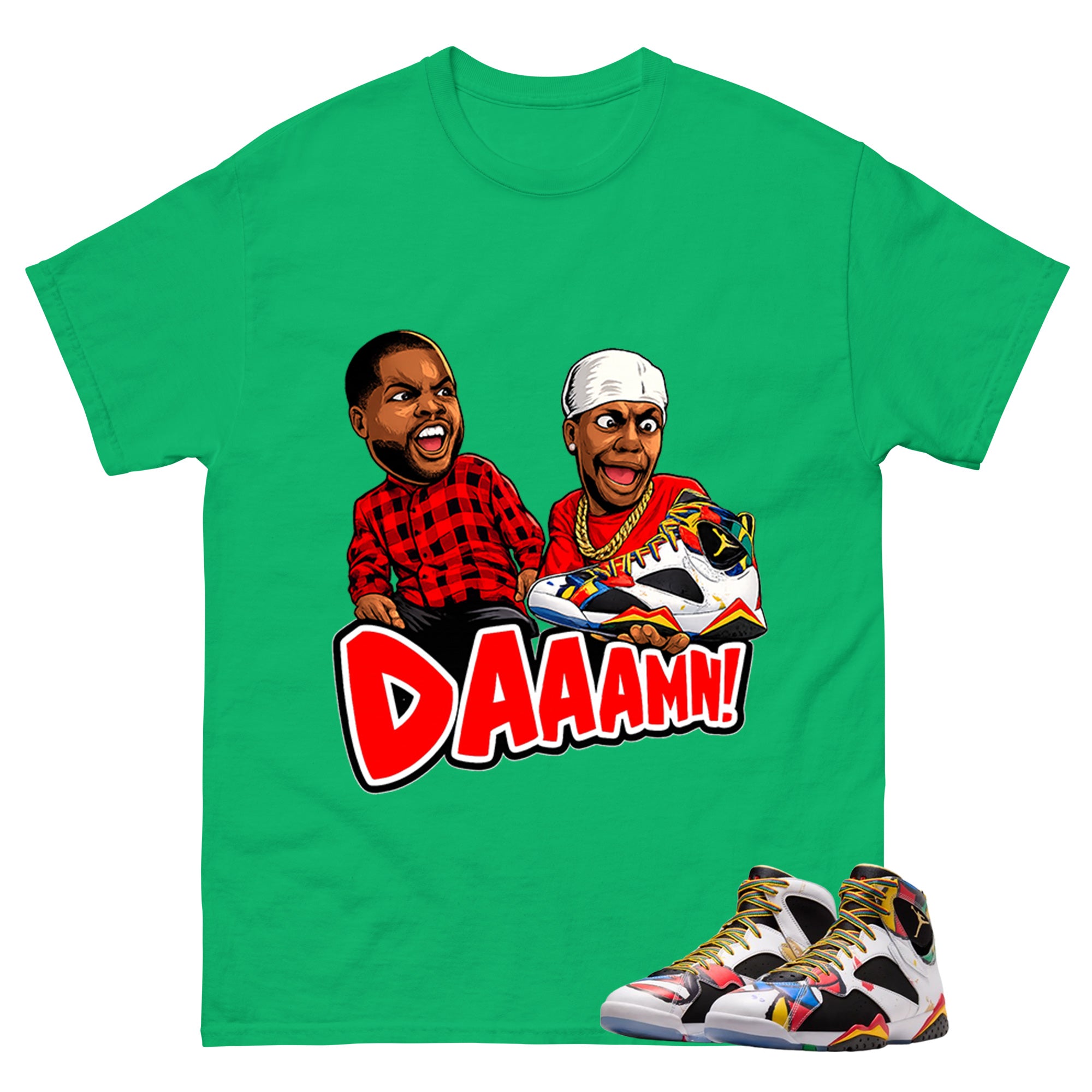 Daaamn Sneaker Meme Graphic Tee, Shirt to Match Air Jordan 7 Miro, Air Jordan 7 Miro Unisex Shirt