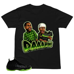 Daaamn Sneaker Shirt - Match Air Foamposite One Black Volt