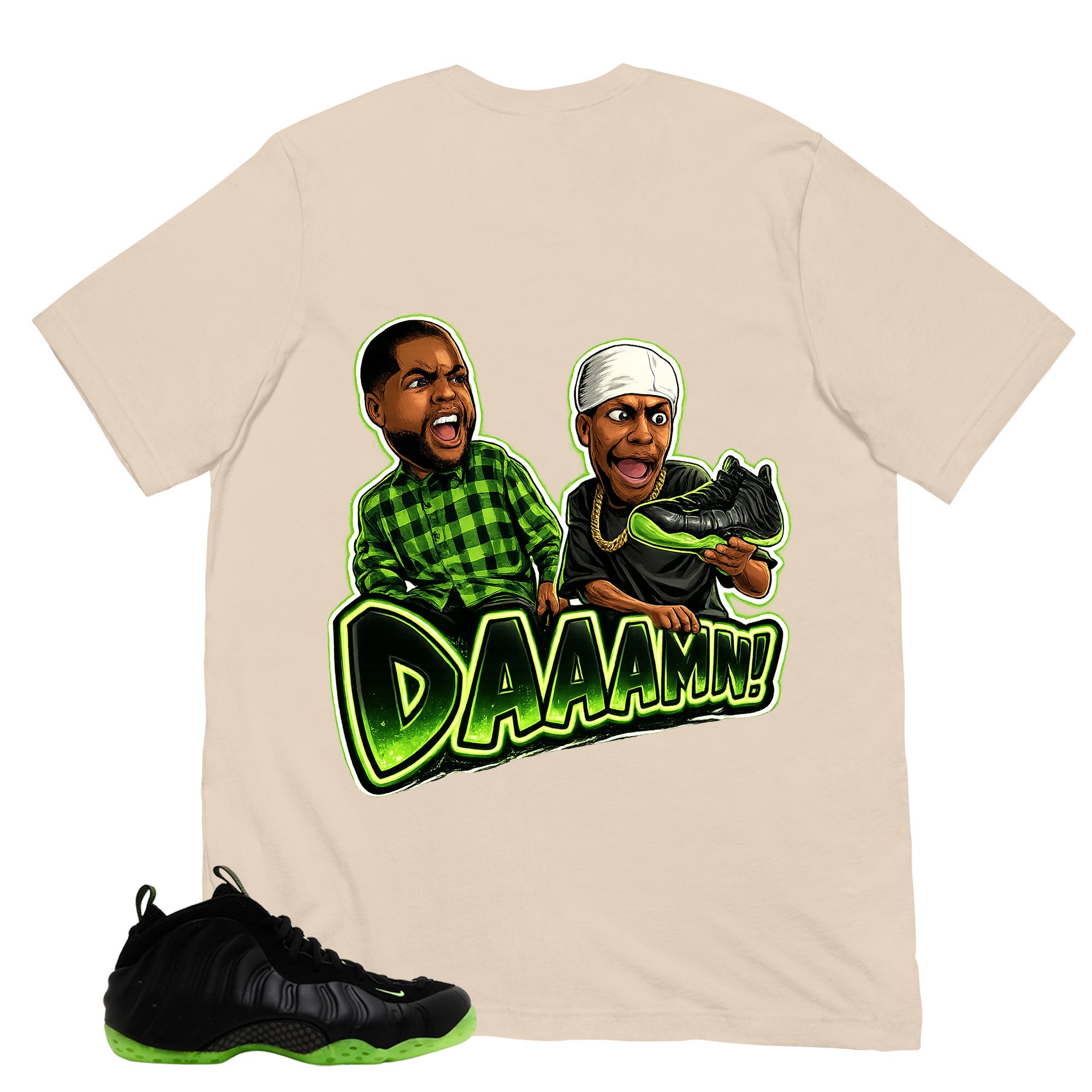 Daaamn Sneaker Shirt - Match Air Foamposite One Black Volt