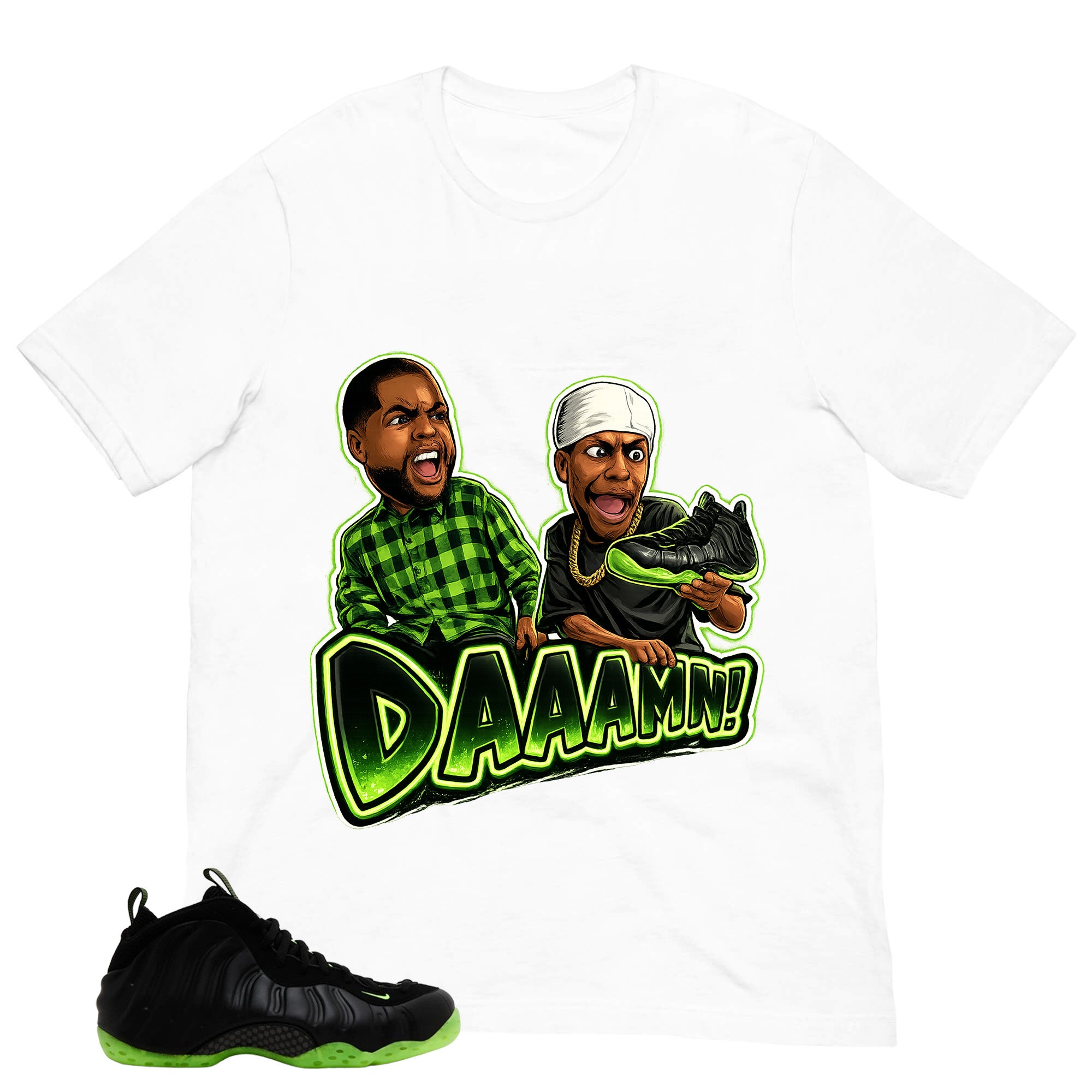 Daaamn Sneaker Shirt - Match Air Foamposite One Black Volt