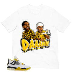 Daaamn Sneaker Shirt - Match Air Jordan 4 Vivid Sulfur