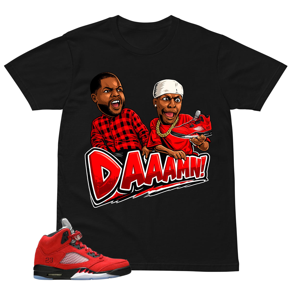 Daaamn Sneaker Shirt - Match Air Jordan 5 Raging Bull