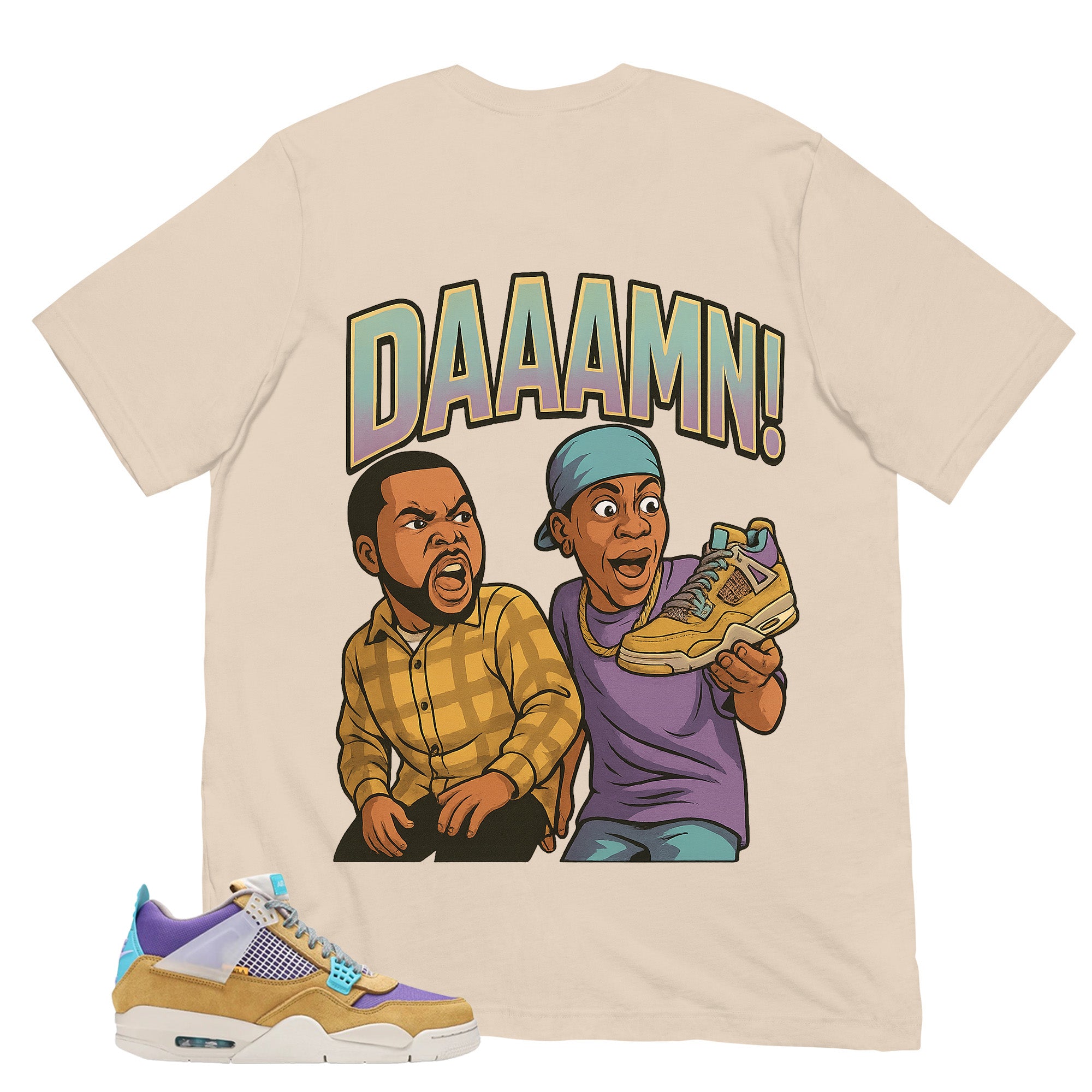 Daaamn Sneaker Shirt - Match Union LA x Air Jordan 4 Desert Moss