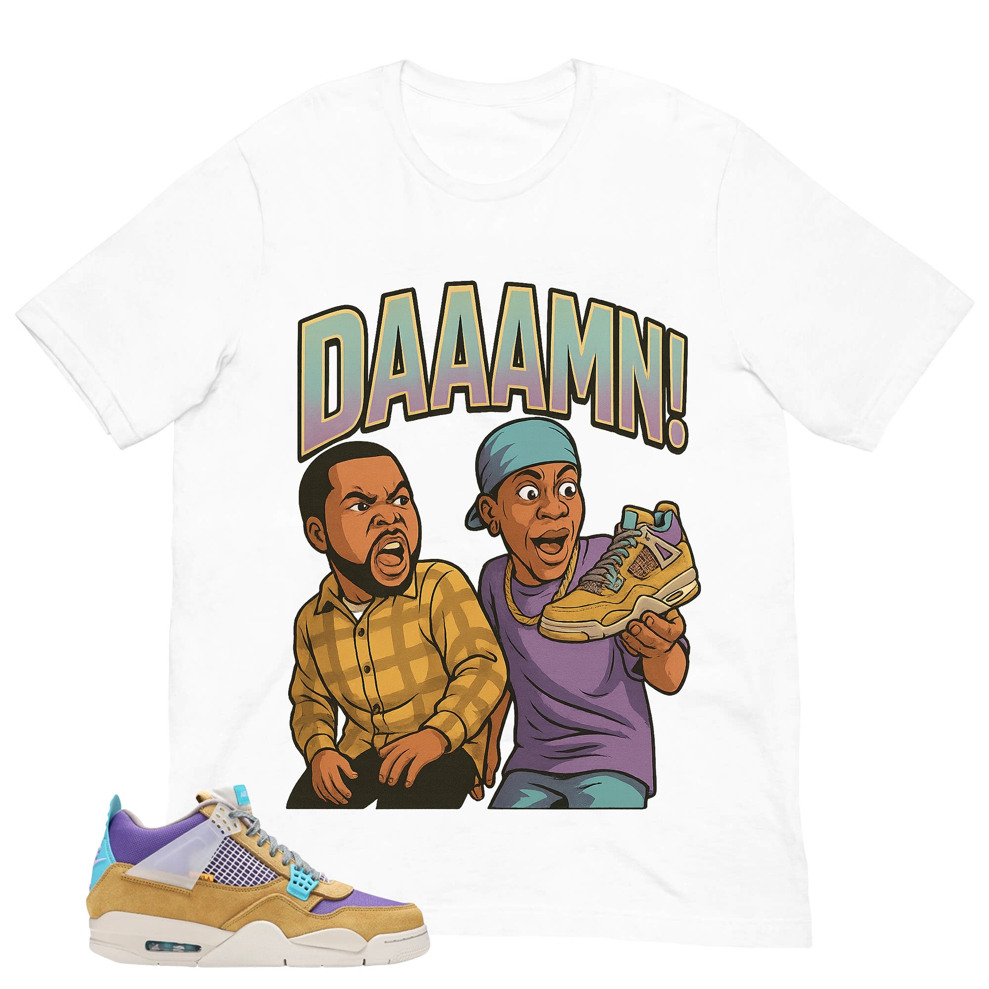 Daaamn Sneaker Shirt - Match Union LA x Air Jordan 4 Desert Moss