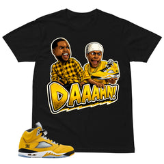 Graphic Tee Daaamn Sneaker Shirt - Matching Air Jordan 5 T23 Tokyo | Zadago