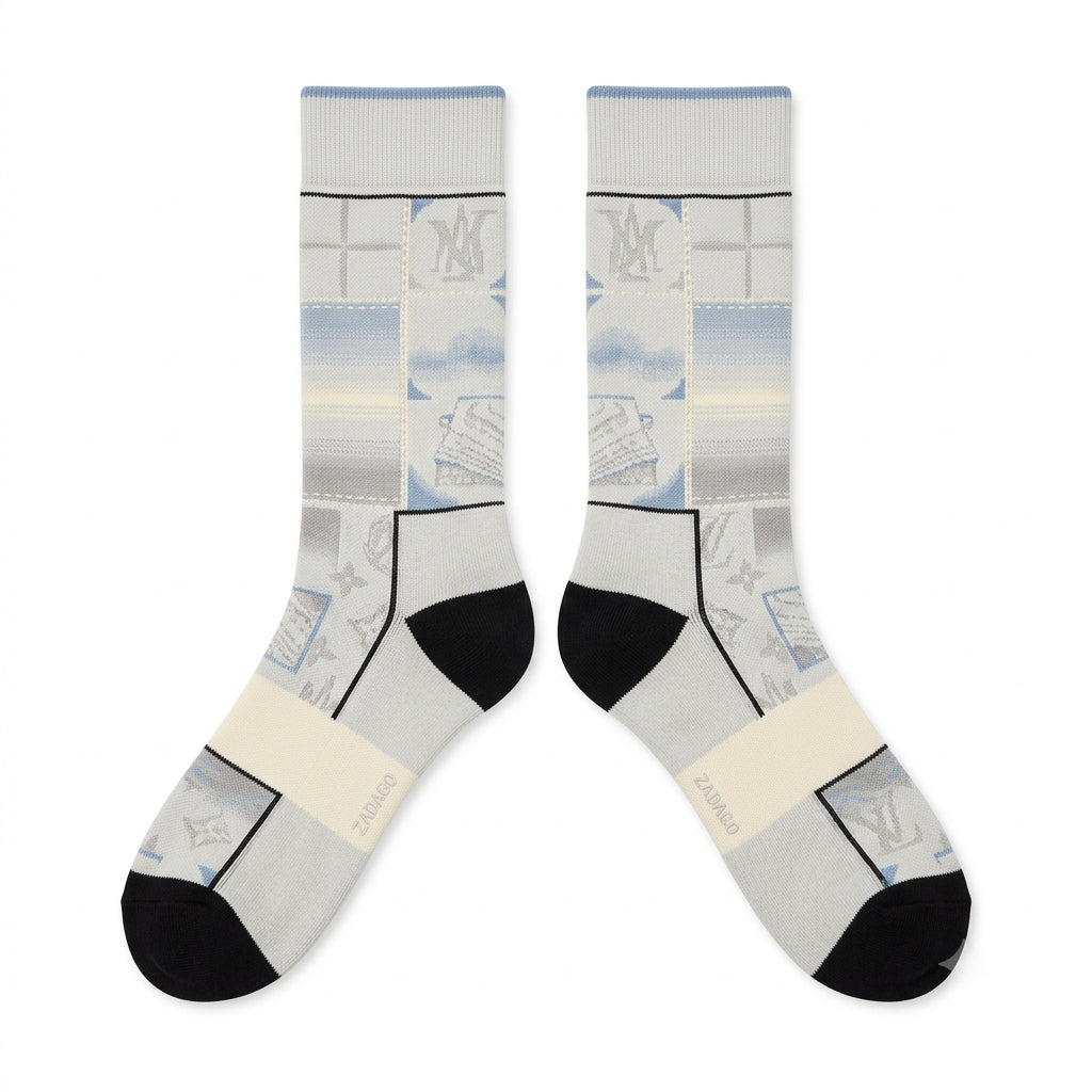 Dawn Socks – A Ma Maniére x Air Jordan 5 Inspired Mid-Calf Unisex Crew Socks