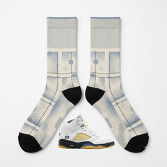 Dawn Socks – A Ma Maniére x Women’s Air Jordan 5 Inspired Mid-Calf Unisex Crew Socks