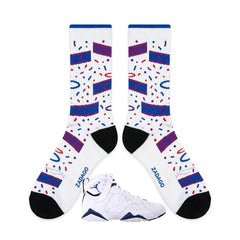 Defining Moments Pack Sneaker Match Socks – Air Jordan 7 GS Defining Moments Inspired Mid-Calf Crew Socks