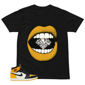 Diamond Lips Shirt - Match Air Jordan 1 Yellow Toe
