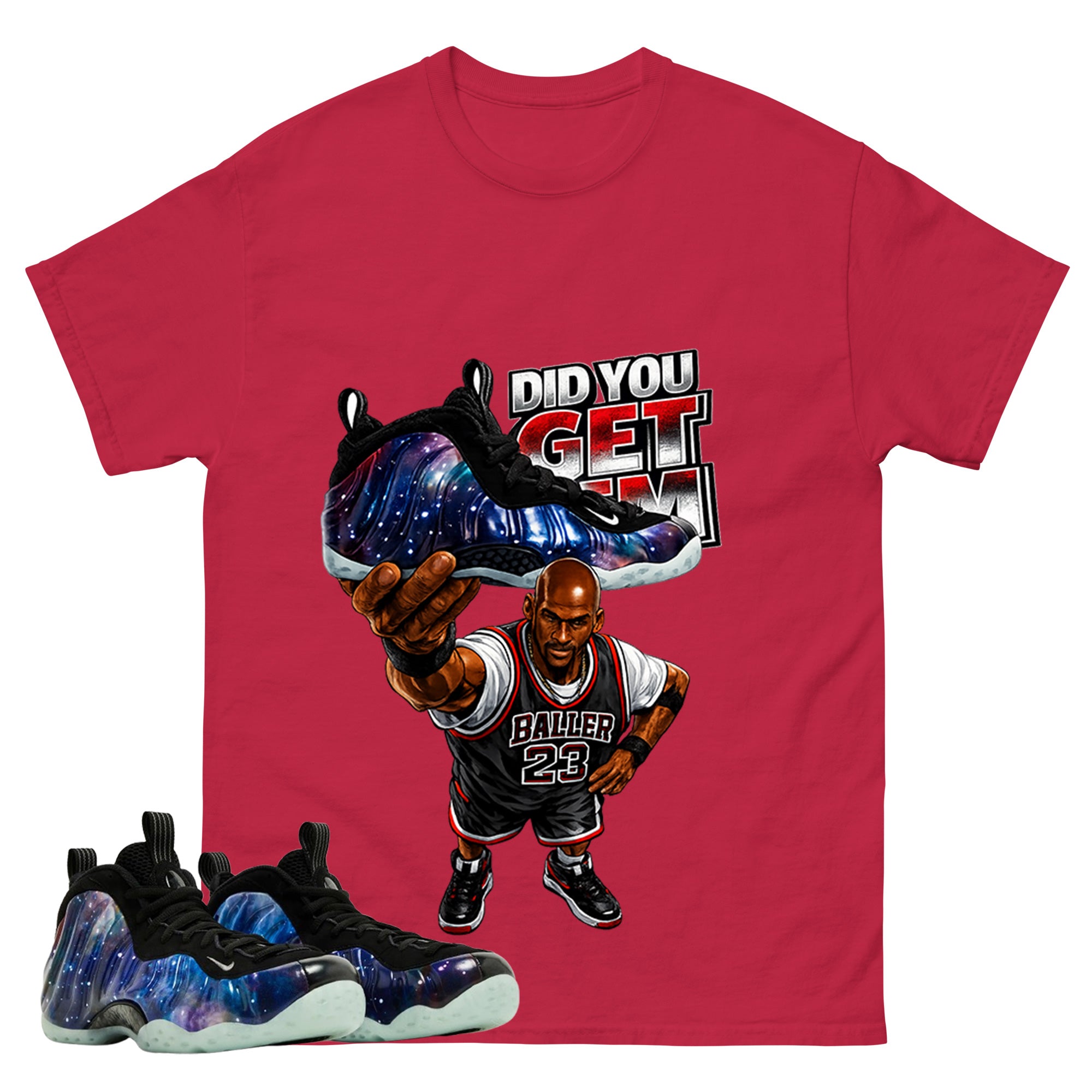 Did You Get Em Graphic Tee, Shirt to Match Air Foamposite One Galaxy, Air Foamposite Unisex Black Shirt