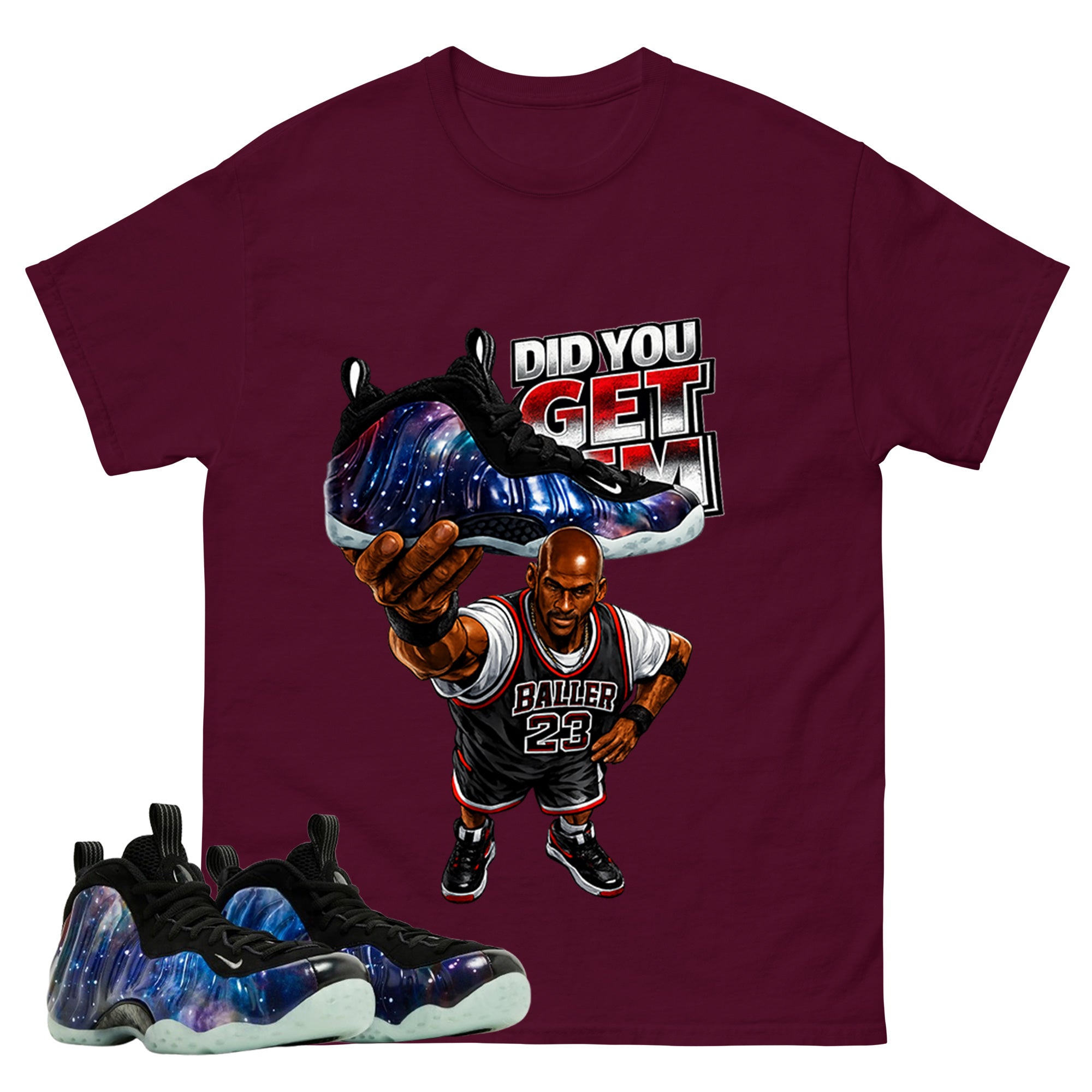 Did You Get Em Graphic Tee, Shirt to Match Air Foamposite One Galaxy, Air Foamposite Unisex Black Shirt