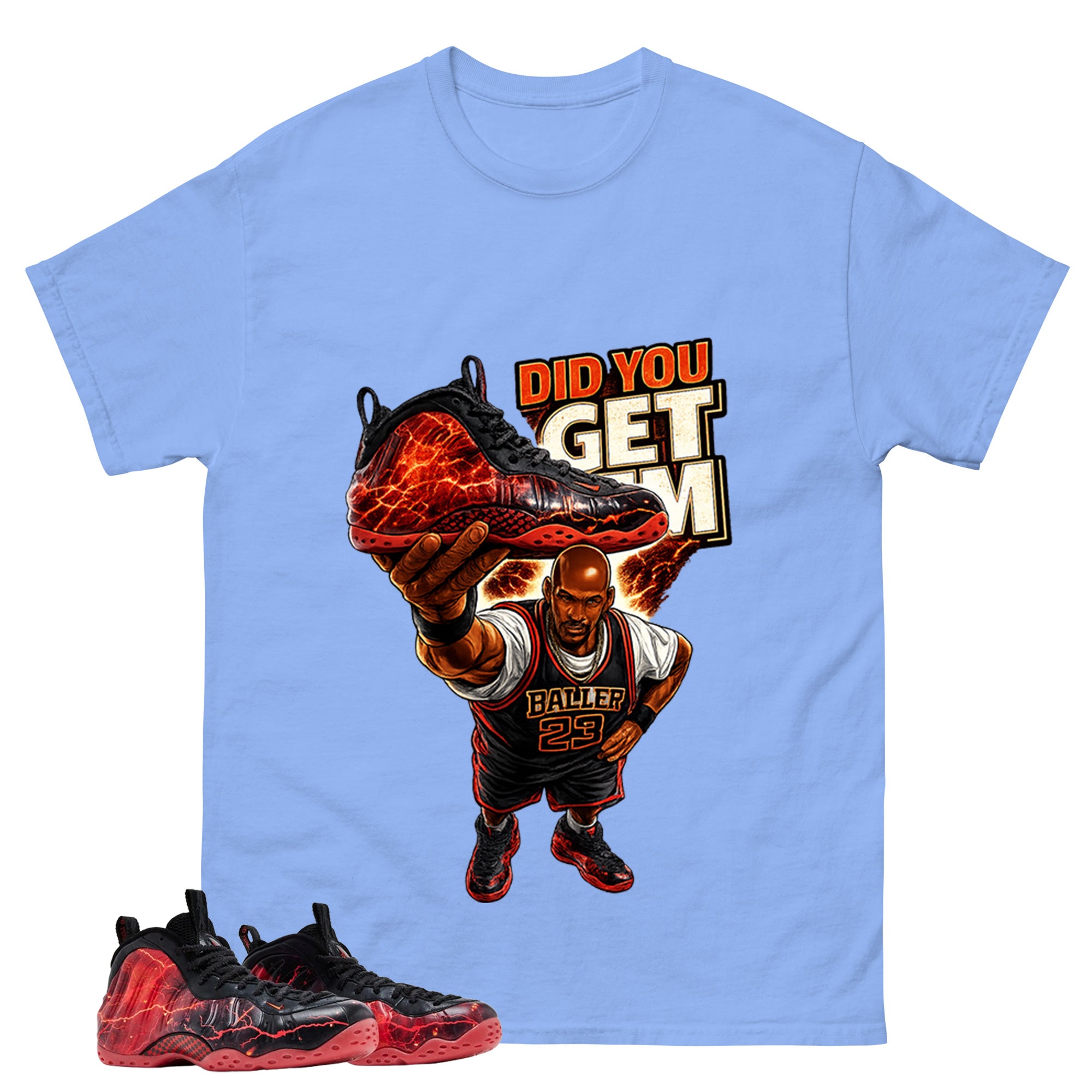 Did You Get Em MJ Graphic Tee, Shirt to Match Air Foamposite Stranger Things, Air Foamposite Unisex Blue Shirt
