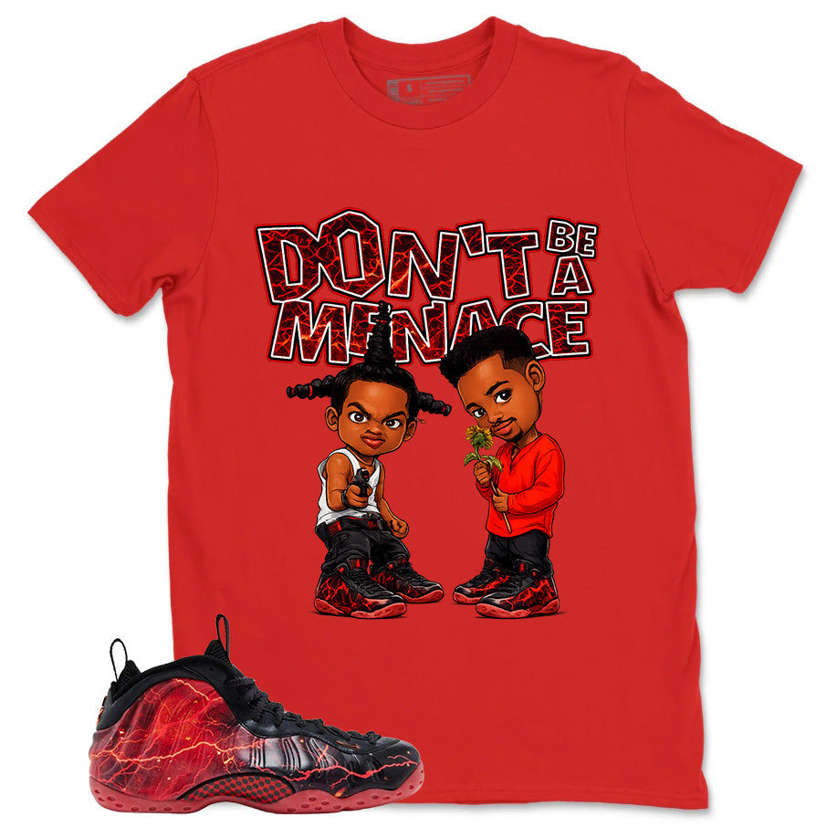 Don't Be A Menace Graphic Tee, Shirt to Match Air Foamposite Stranger Things, Air Foamposite Unisex Blue Shirt