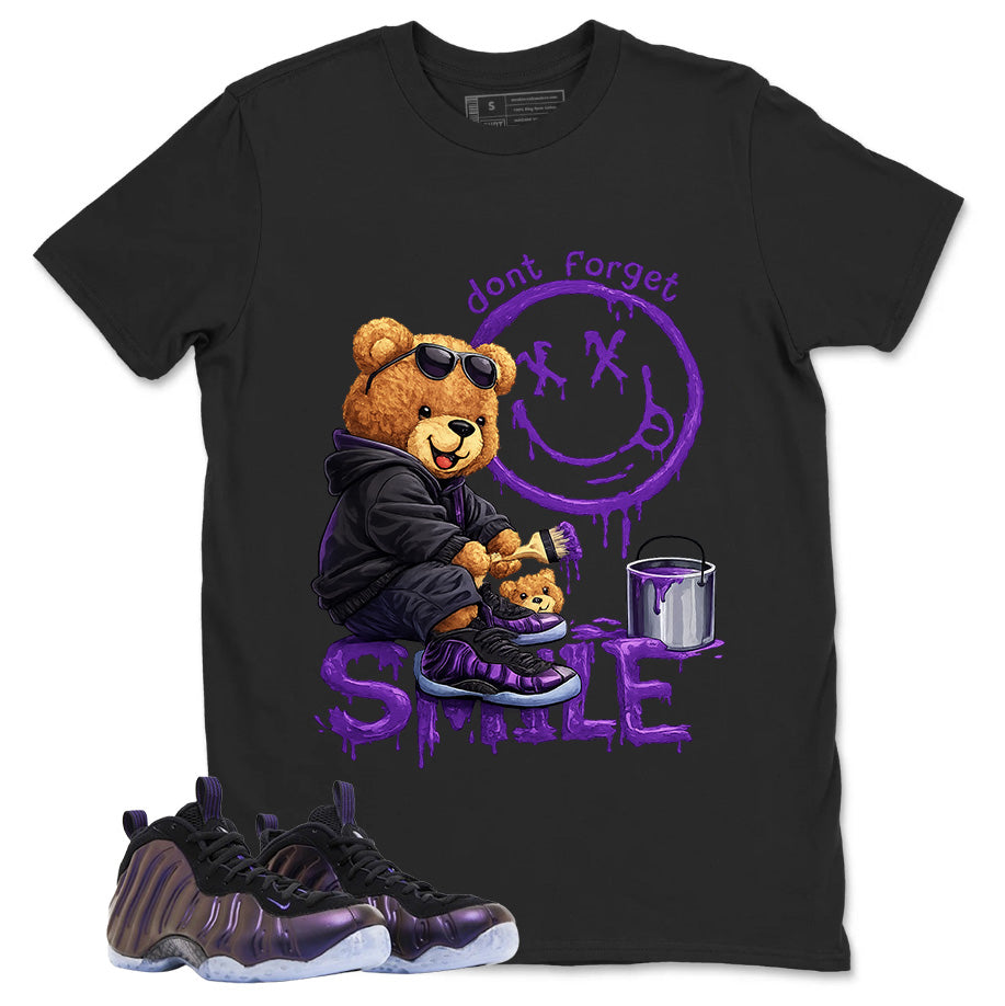 Don't Forget Smile Graphic Tee, Shirt to Match Air Foamposite One Eggplant, Air Foamposite Unisex Purple Shirt
