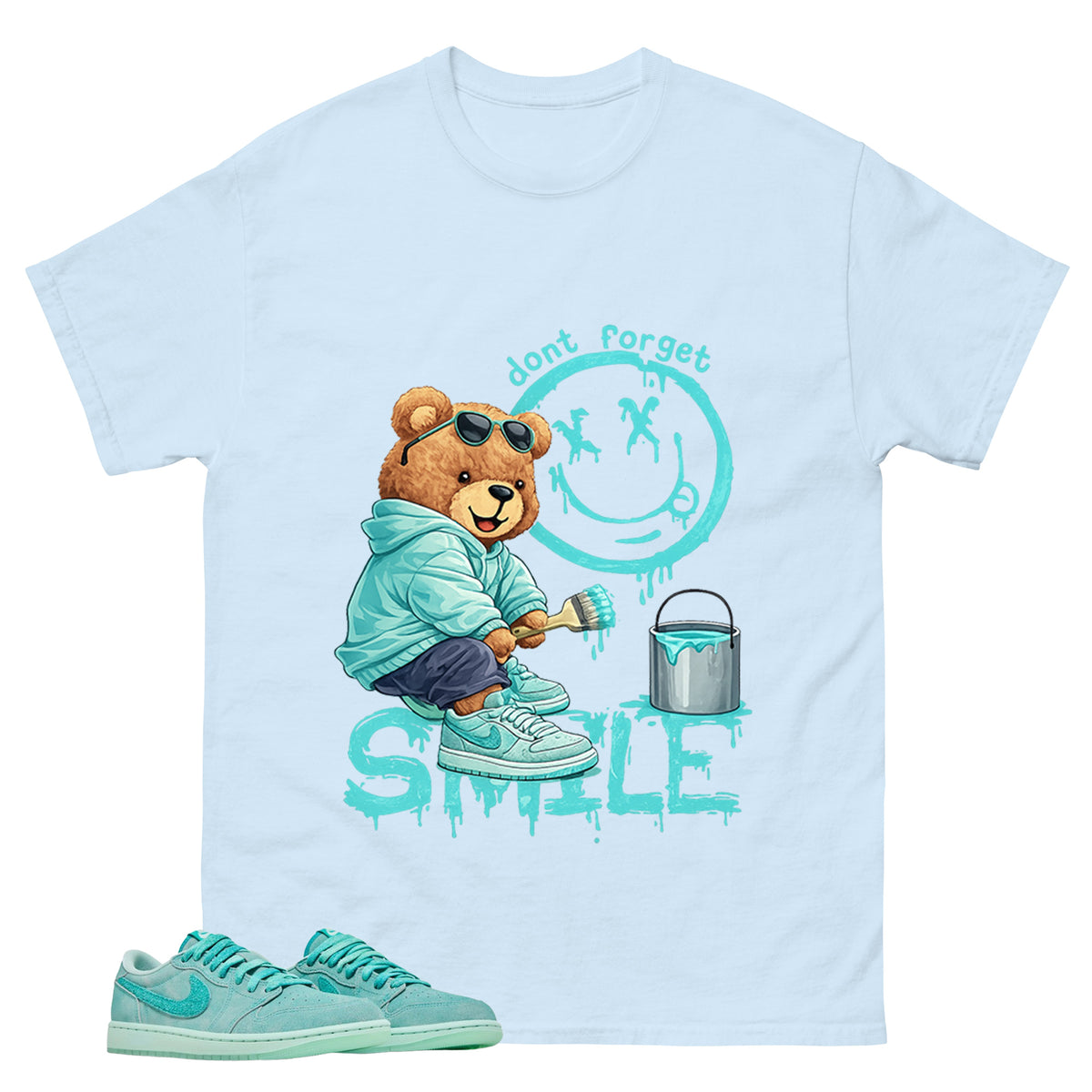 Don't Forget Smile Shirt - Match Womens Air Jordan 1 Washed Teal