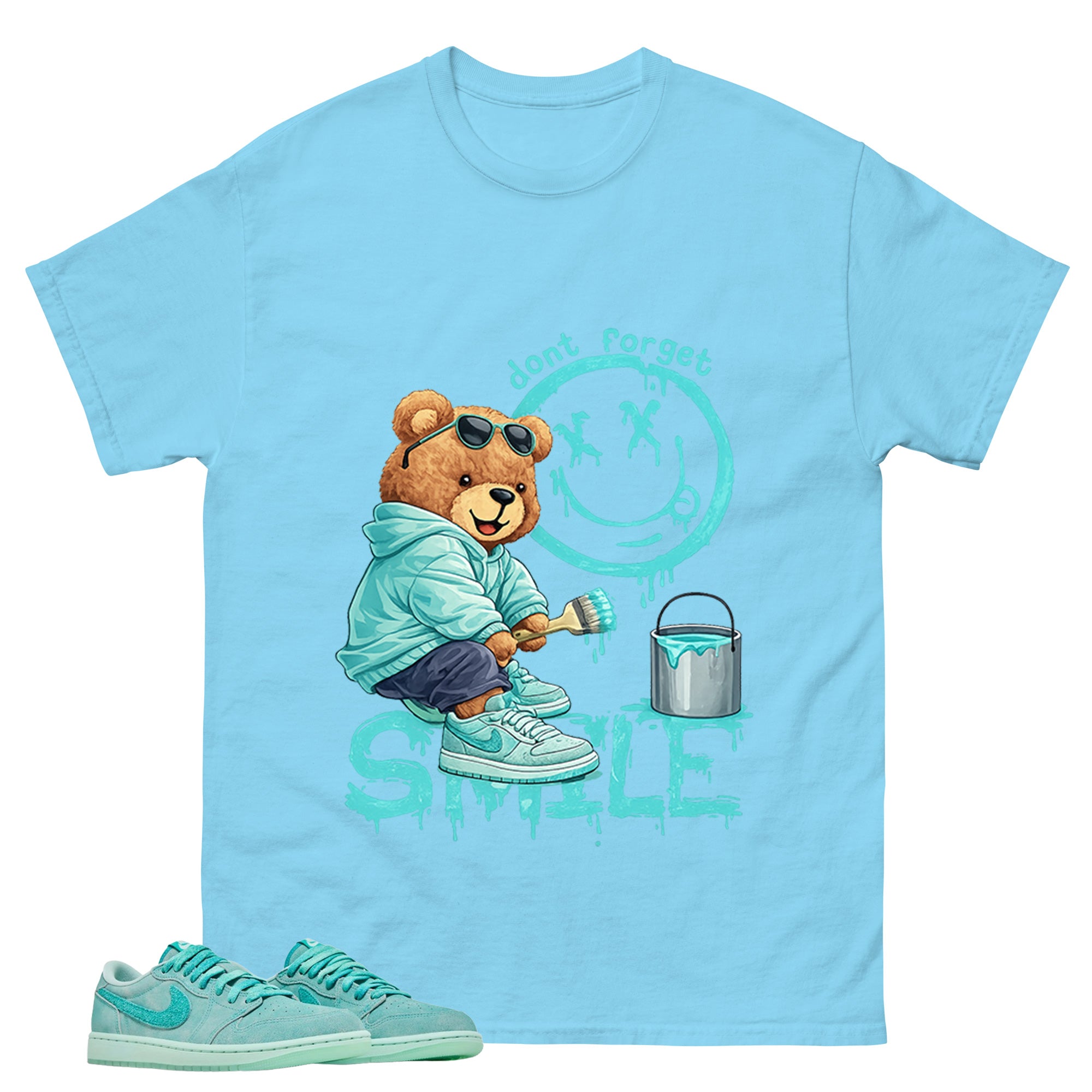 Don't Forget Smile Shirt - Match Womens Air Jordan 1 Washed Teal