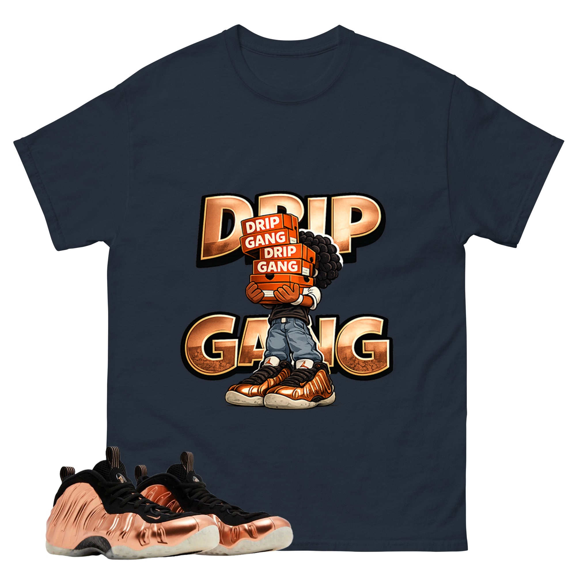 Drip Gang Graphic Tee, Shirt to Match Air Foamposite One Copper, Air Foamposite Unisex Black Shirt