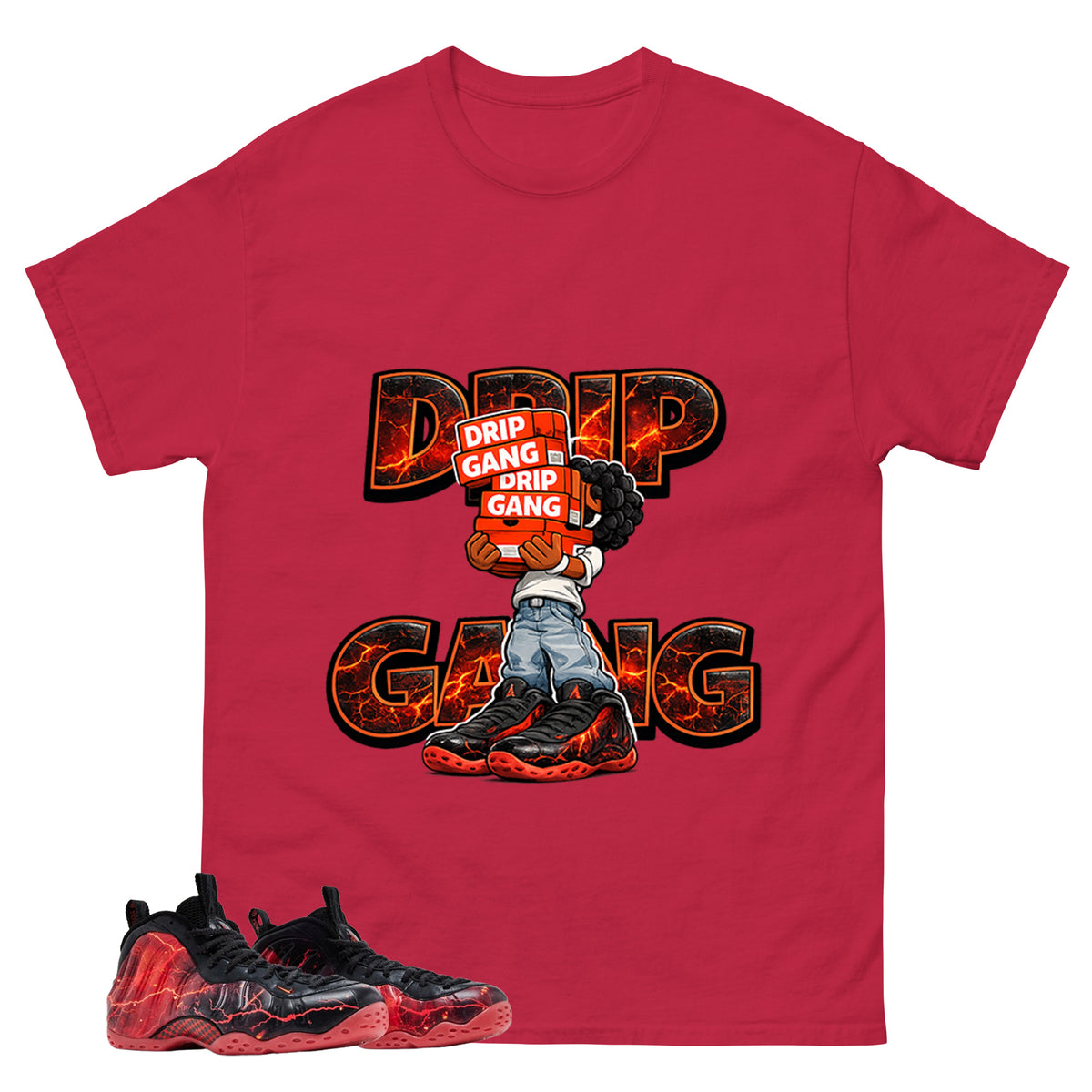 Drip Gang Graphic Tee, Shirt to Match Air Foamposite Stranger Things, Air Foamposite Unisex Blue Shirt
