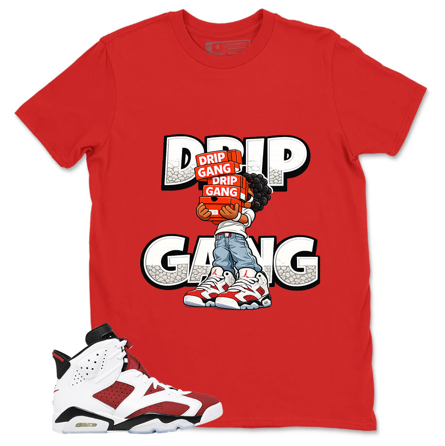 Drip Gang Shirt - Match White Air Jordan 6 Carmine