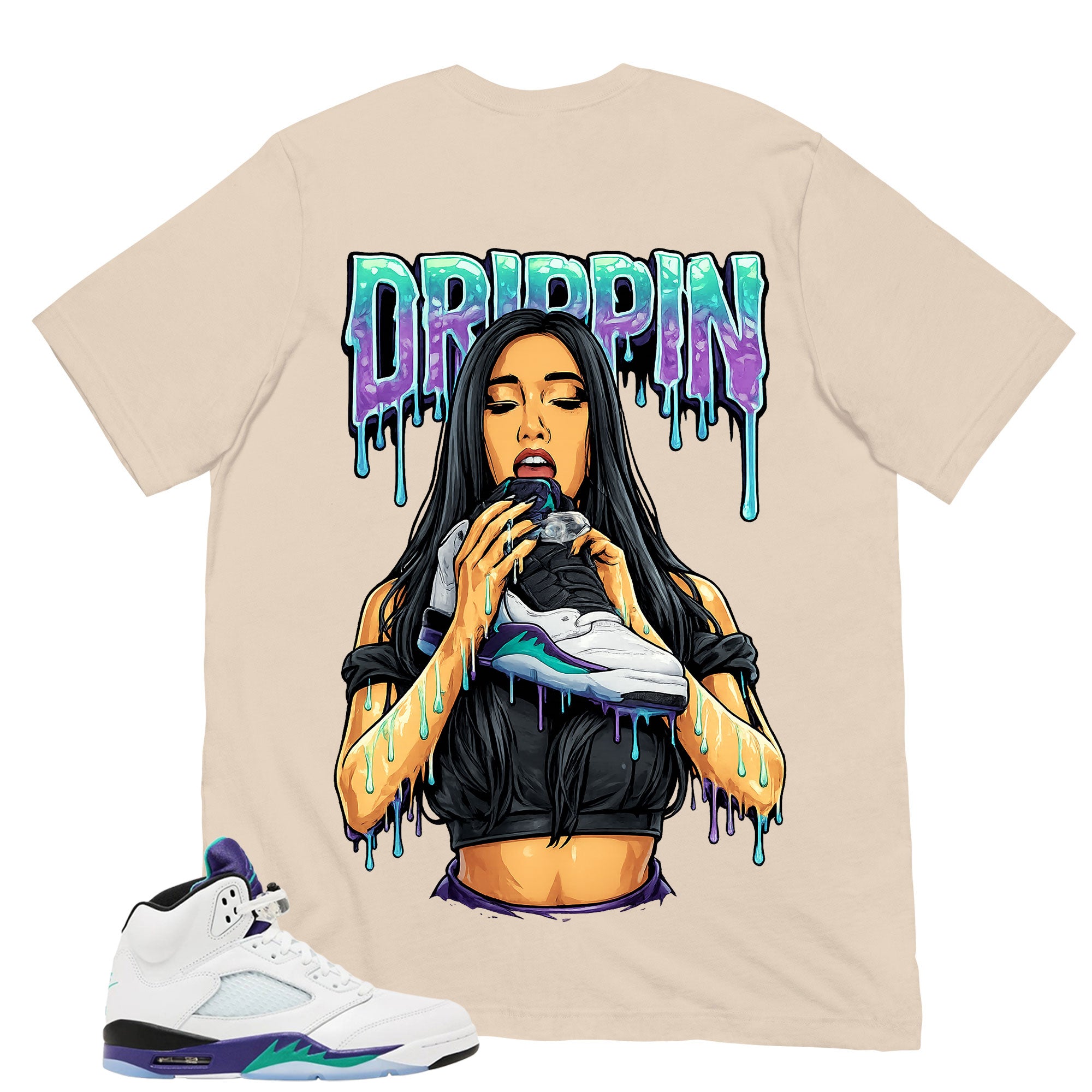 Drippin Girl Shirt - Matching Air Jordan 5 Retro 'Grape' 2025