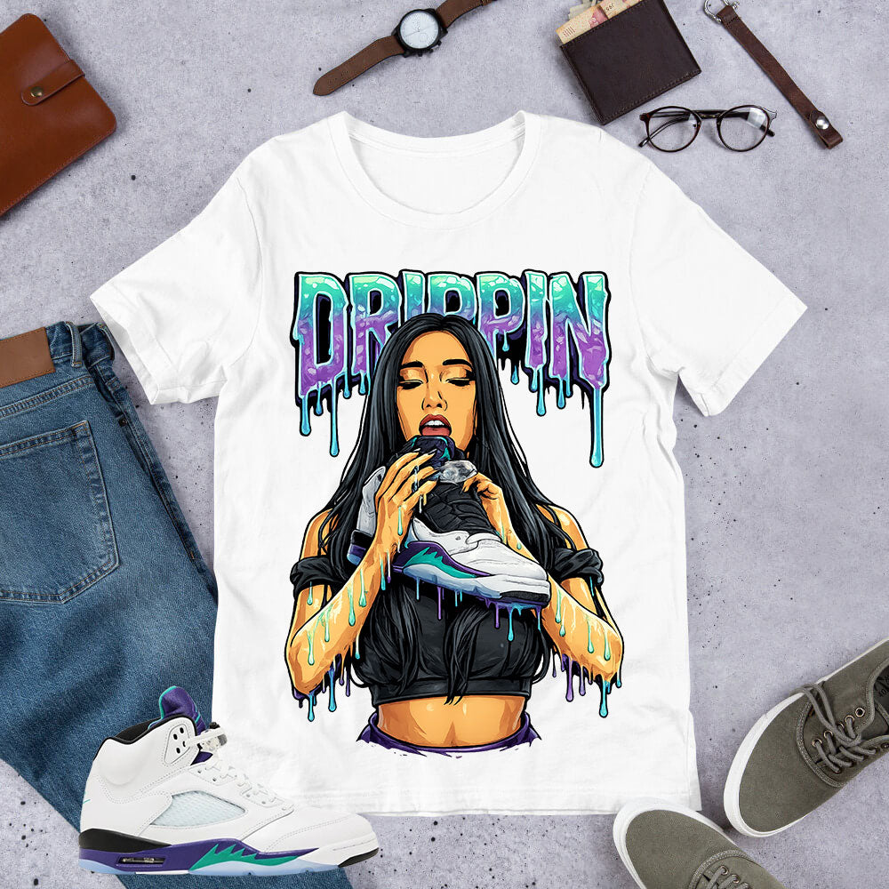 Drippin Girl Shirt - Matching Air Jordan 5 Retro 'Grape' 2025