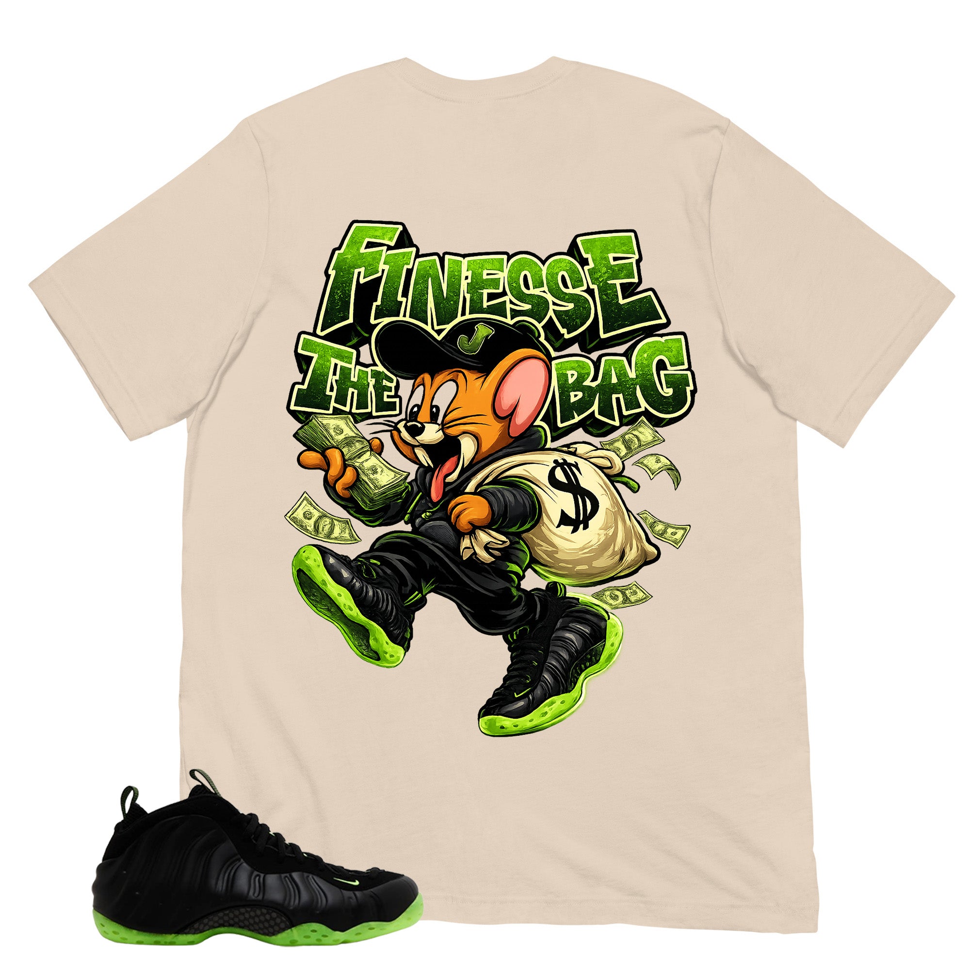 Finesse The Bag Shirt - Match Air Foamposite One Black Volt