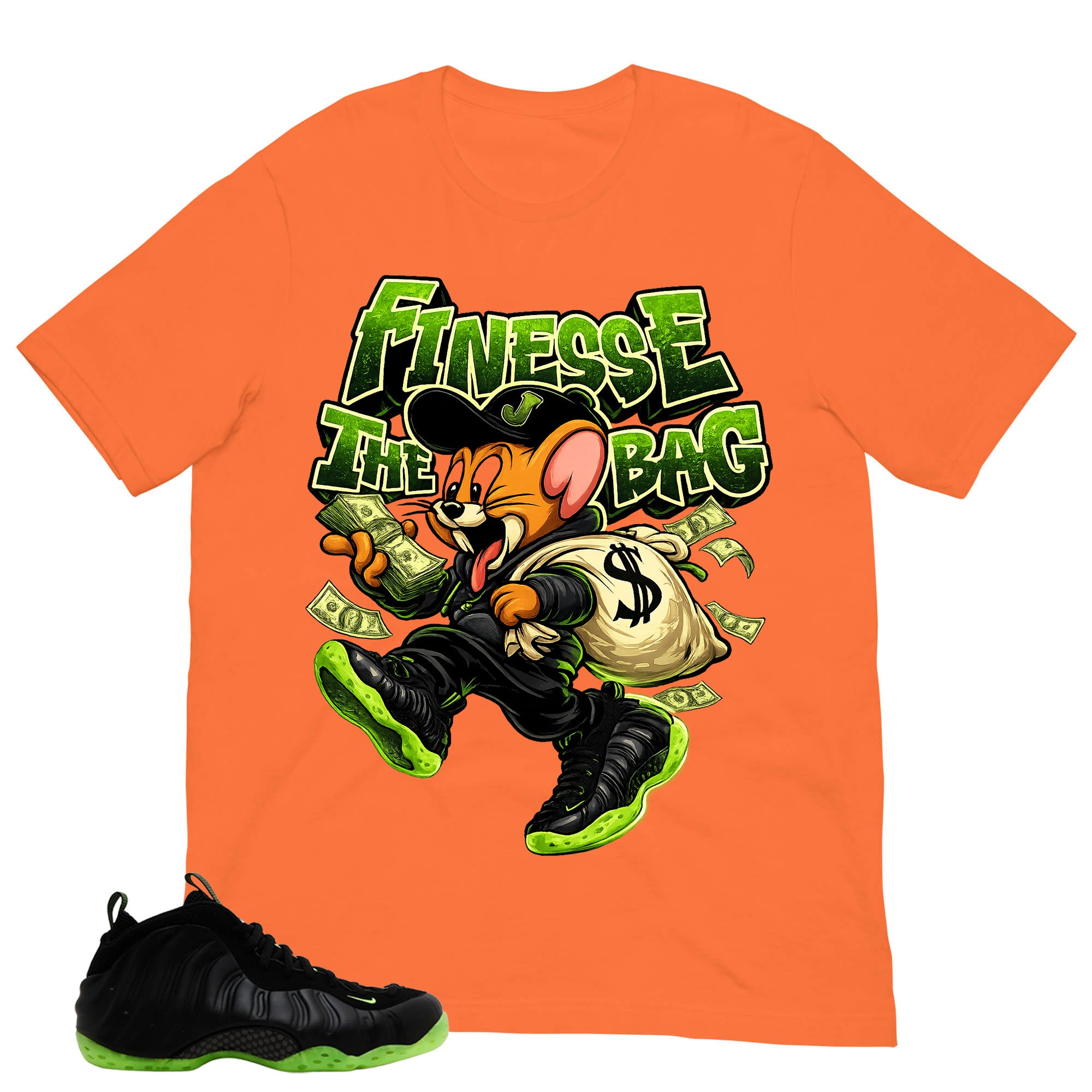 Finesse The Bag Shirt - Match Air Foamposite One Black Volt