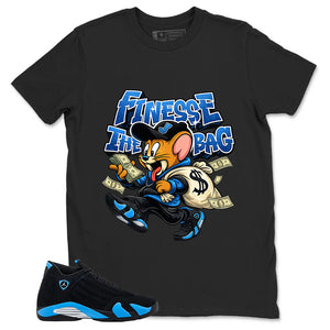 Finesse The Bag Shirt- Match Air Jordan 14 Black University Blue 2026