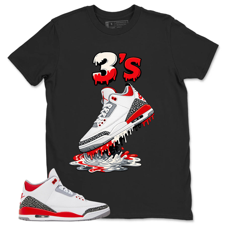 Fire Red 3s Zadago Shirt 3's Dripping Graphic