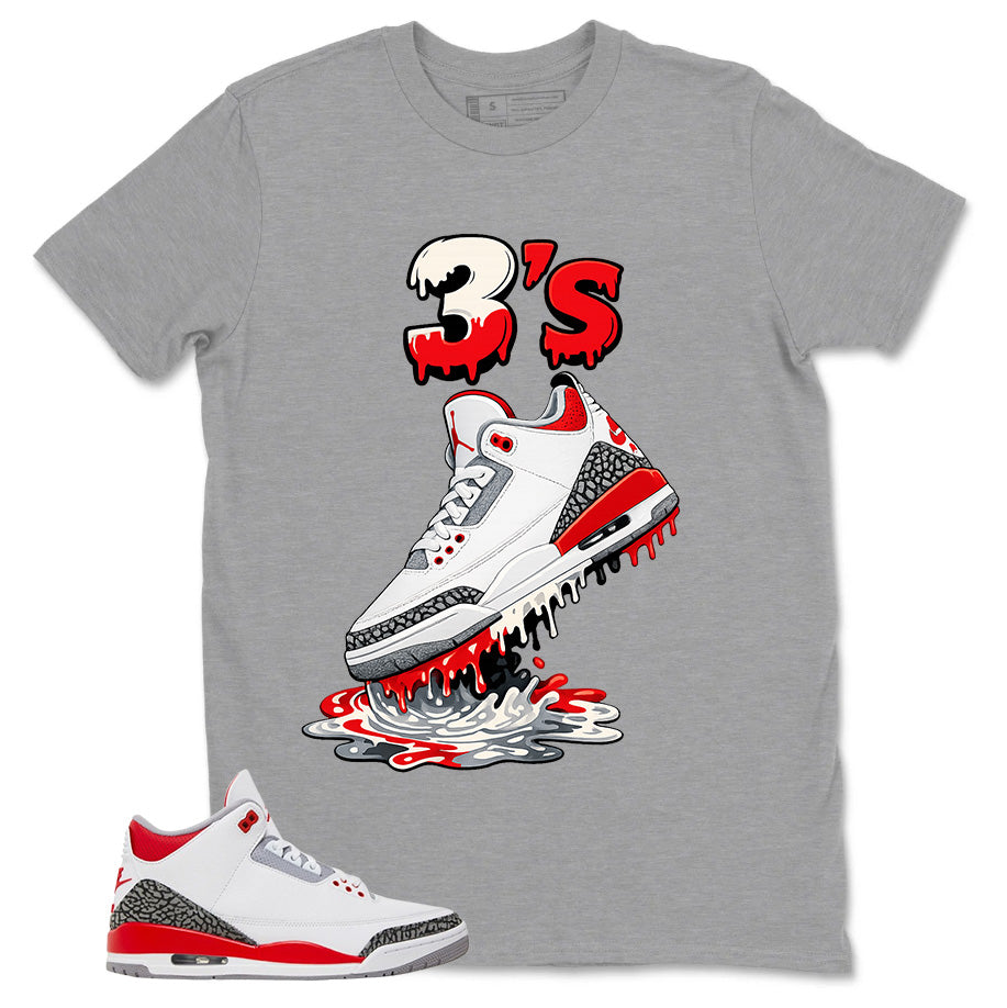 Fire Red 3s Zadago Shirt 3's Dripping Graphic