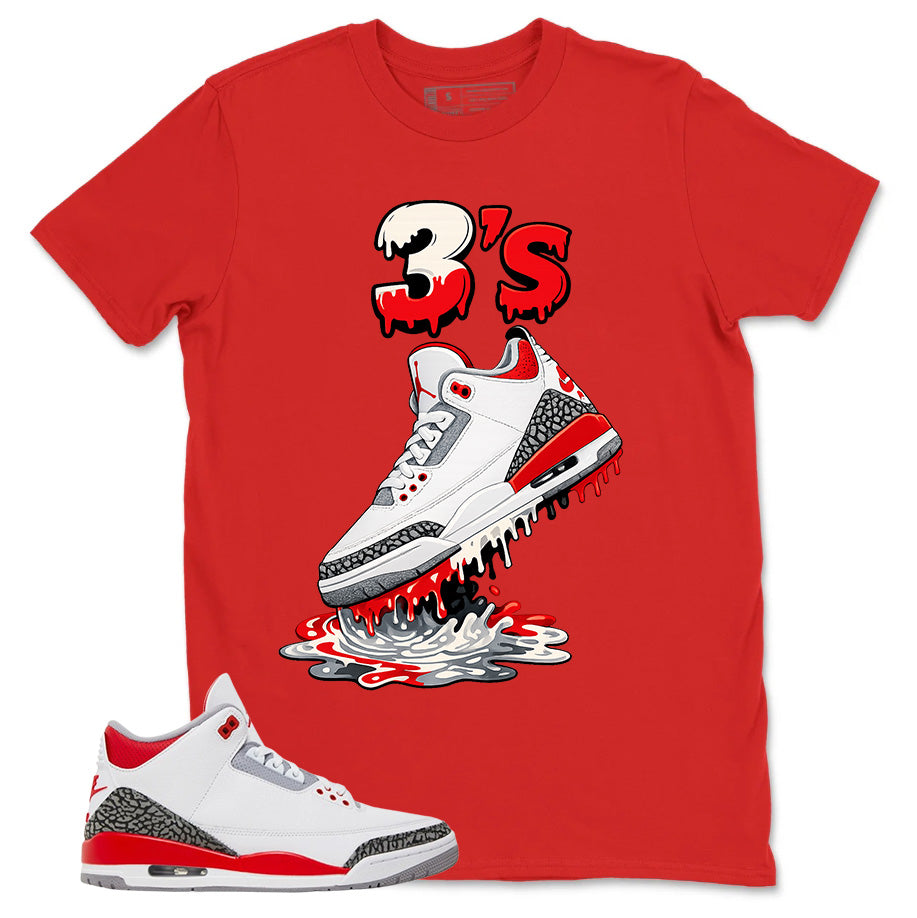Fire Red 3s Zadago Shirt 3's Dripping Graphic
