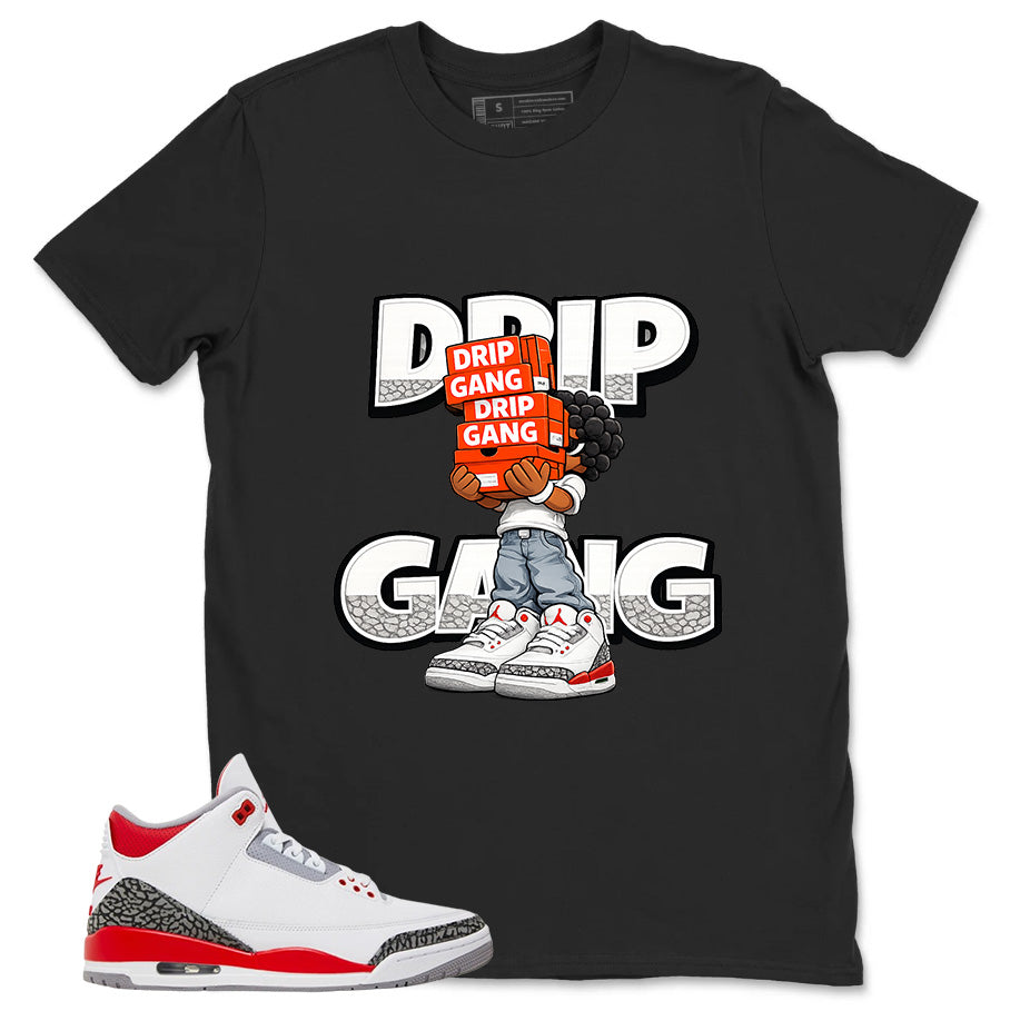 Fire Red 3s Zadago Shirt Drip Gang Graphic