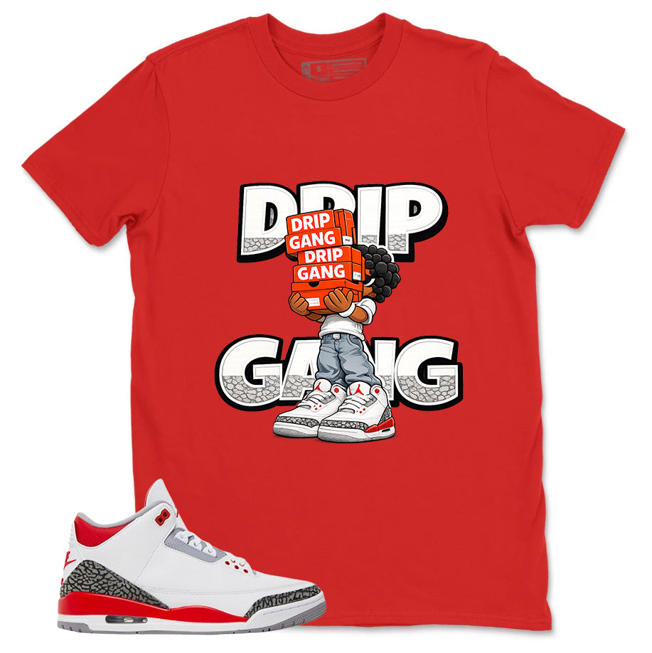 Fire Red 3s Zadago Shirt Drip Gang Graphic