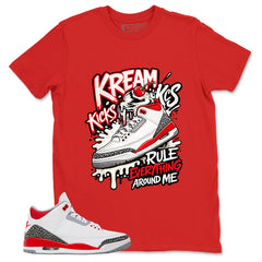Fire Red 3s Zadago Shirt Kream Kicks Graphic