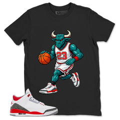 Fire Red 3s Zadago Shirt Raging Bull Graphic