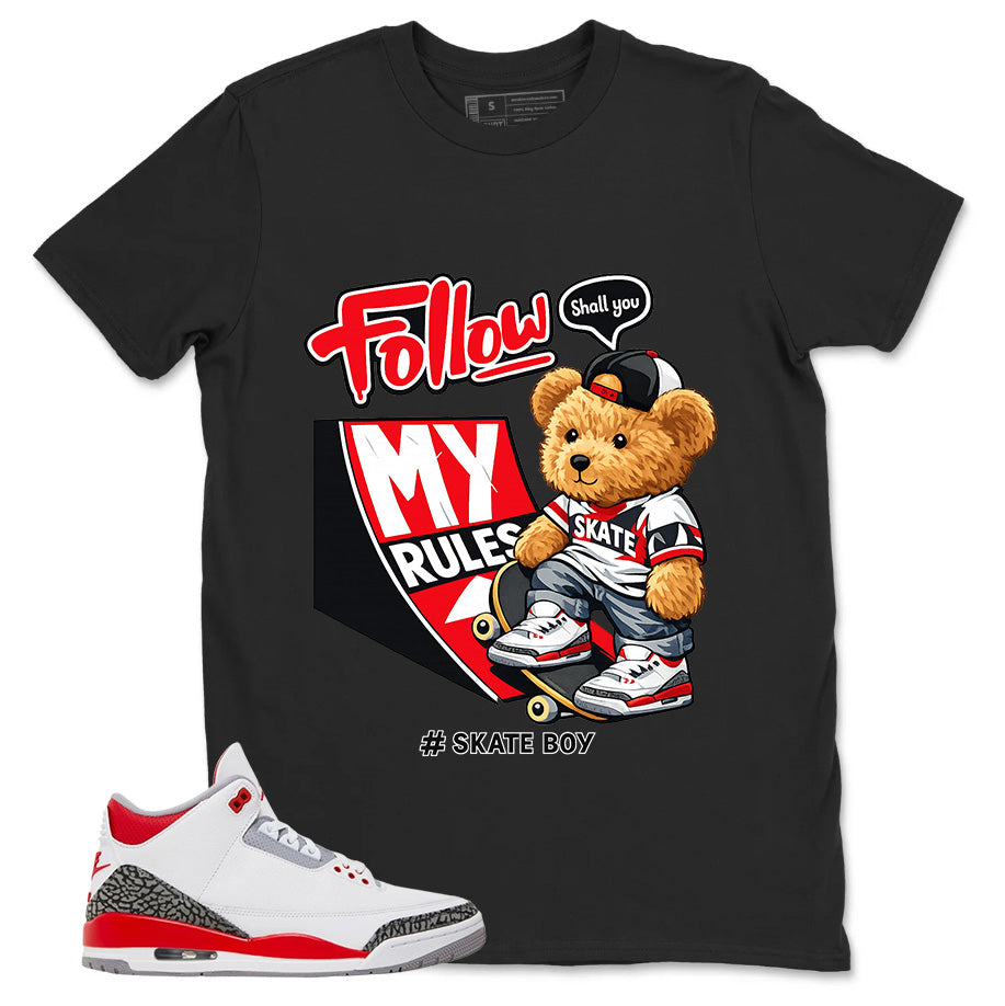 Fire Red 3s Zadago Shirt Skate Boy Graphic