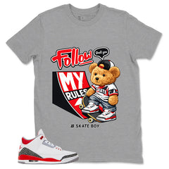 Fire Red 3s Zadago Shirt Skate Boy Graphic