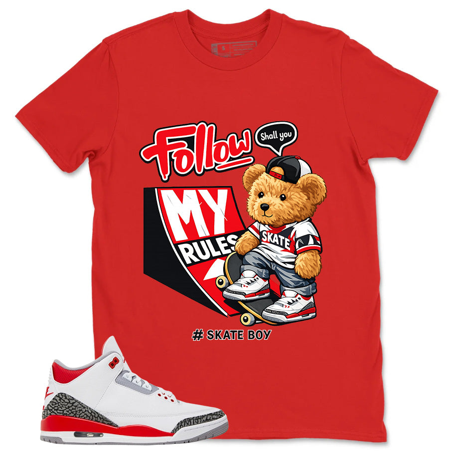 Fire Red 3s Zadago Shirt Skate Boy Graphic
