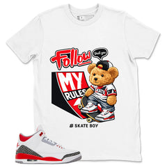 Fire Red 3s Zadago Shirt Skate Boy Graphic