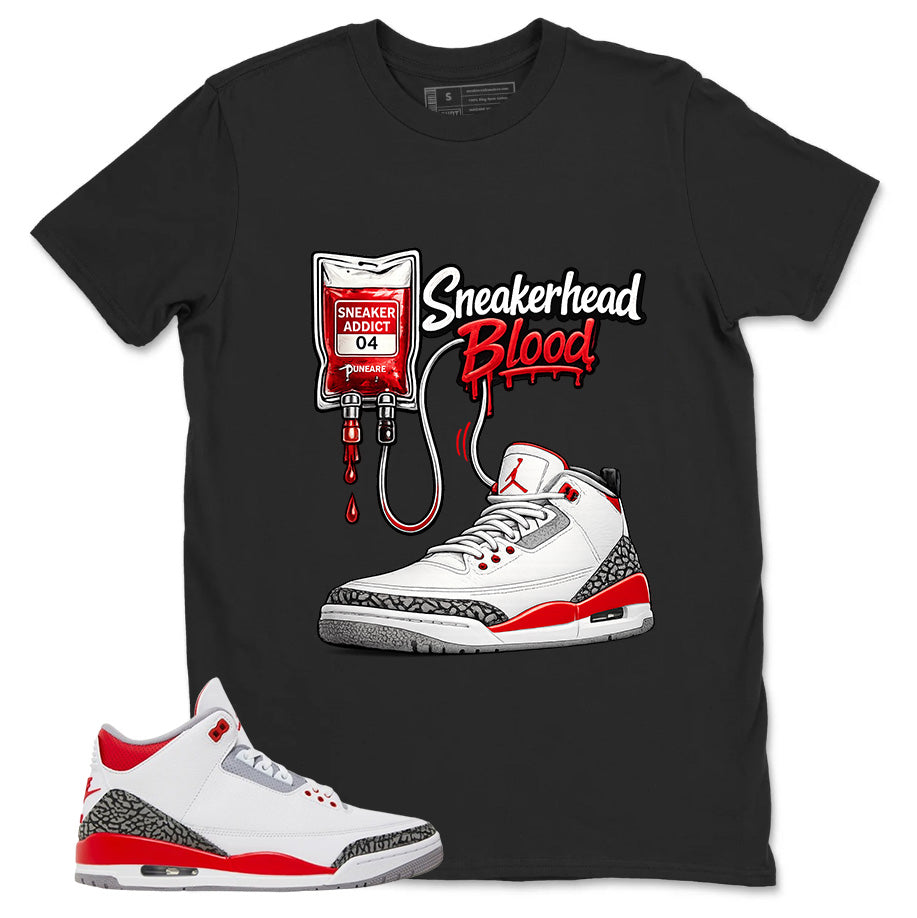 Fire Red 3s Zadago Shirt Sneakerhead Blood Graphic