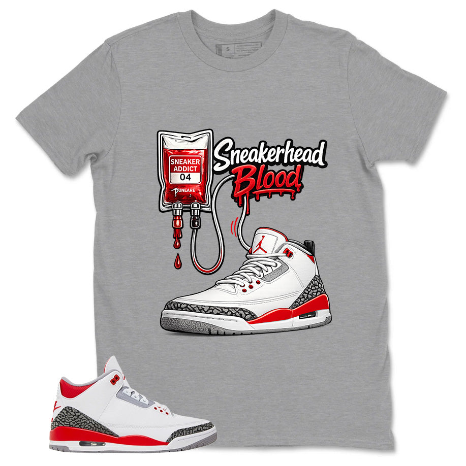 Fire Red 3s Zadago Shirt Sneakerhead Blood Graphic