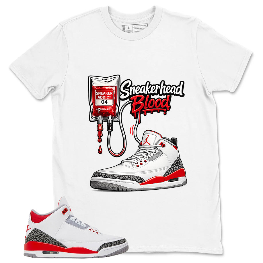 Fire Red 3s Zadago Shirt Sneakerhead Blood Graphic